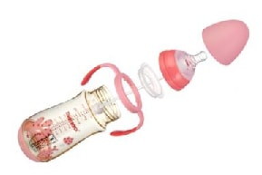 320ml PPSU wide neck bottle with two color handles
