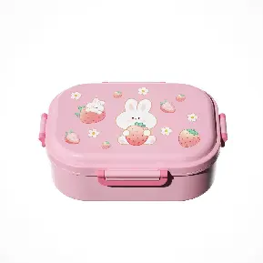 PP Rectangular lunch box with spoon and fork 1
