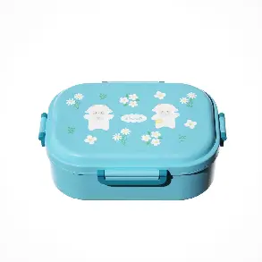 PP Rectangular lunch box with spoon and fork 2