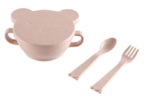 Wheat straw baby feeding set