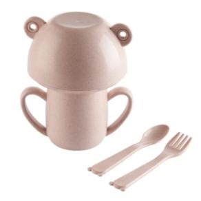 Wheat straw baby feeding set