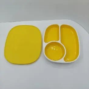 3 Devided Feeding Plate with Lid  (TPE Base) 2